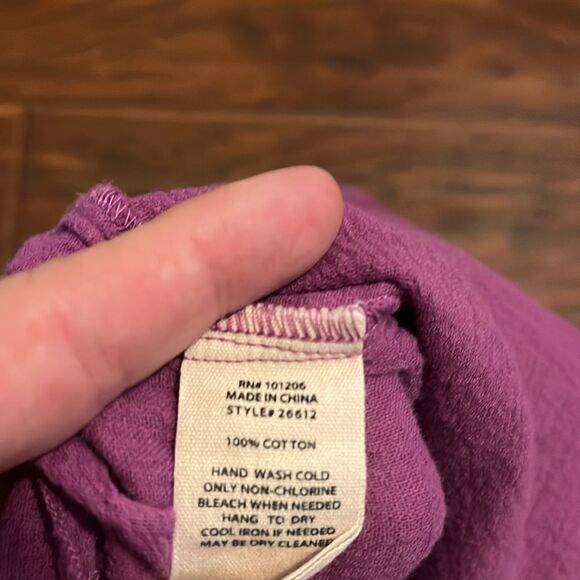 Soft Surroundings Boho Purple Ruffle Hem Tunic Top Casual Feminine Contemporary - Picture 9 of 11